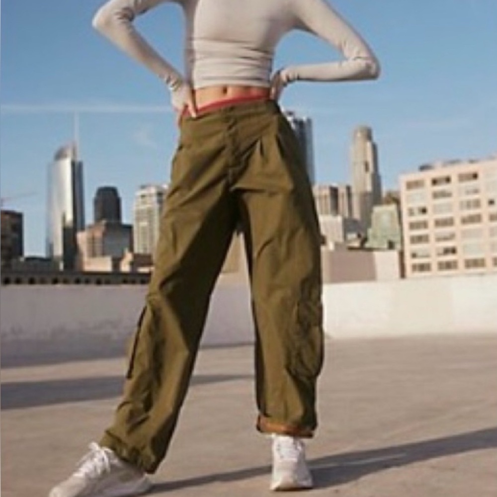 Free People Mesmerize Me Solid Pants: Green